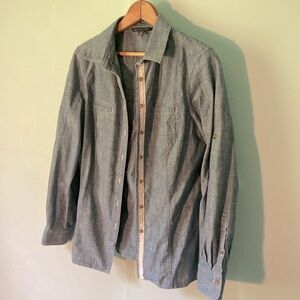 Brooks Brothers Blue Chambray collared button up lace placket Shirt W size 10